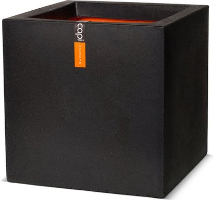  Capi Europe - Bloempot Vierkant Smooth NL - 30x30x30 - Zwart - Voor Binnen En Buiten - KBL902