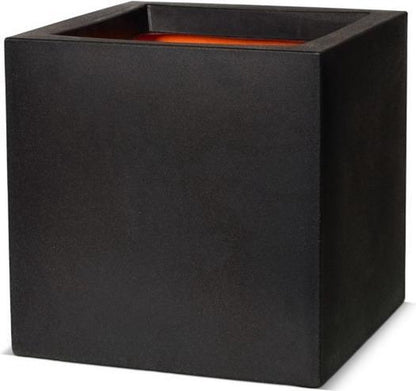  Capi Europe - Bloempot Vierkant Smooth NL - 30x30x30 - Zwart - Voor Binnen En Buiten - KBL902