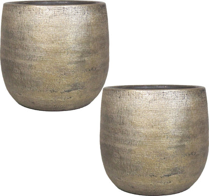  Luxe Plantenpot/bloempot Goud Mira Van Keramiek 14 Cm - Keramische Plantenpotten/plantenbakken