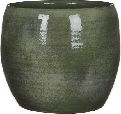  Mica Decorations Lester Bloempot - H18 X Ø20 Cm - Terracotta - Groen