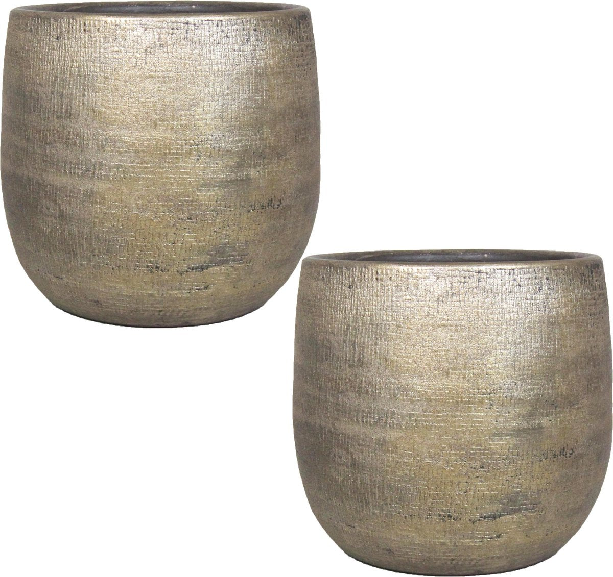  Luxe Plantenpot/bloempot Goud Mira Van Keramiek 29 Cm - Keramische Plantenpotten/plantenbakken