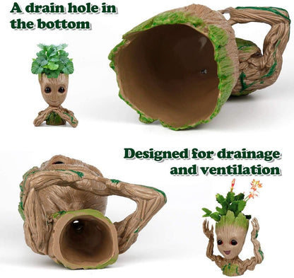  Gift Land® 4 Pack Treeman Baby Groot Bloempot Verjaardagscadeau Voor Haar Hem (Planten Niet Inbegrepen)