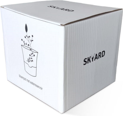  SKYARD® 3 Stuks Zelfwaterende Bloempot Maat M – Milieuvriendelijk Watergeefsysteem Kamerplanten – Zelfwatergevende Pot – Bloempot Met Waterreservoir – Selfwatering Pot – Wit