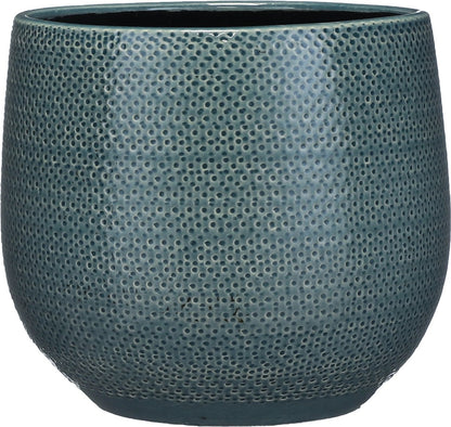  Mica Decorations Gabriel Bloempot - H20 X Ø25 Cm - Keramiek - Blauw