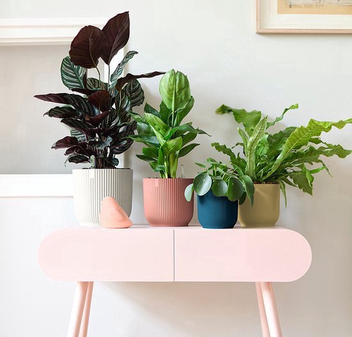  Elho Vibes Fold Rond 30 - Bloempot Voor Binnen - Ø 29.5 X H 27.2 Cm - Delicaat Roze