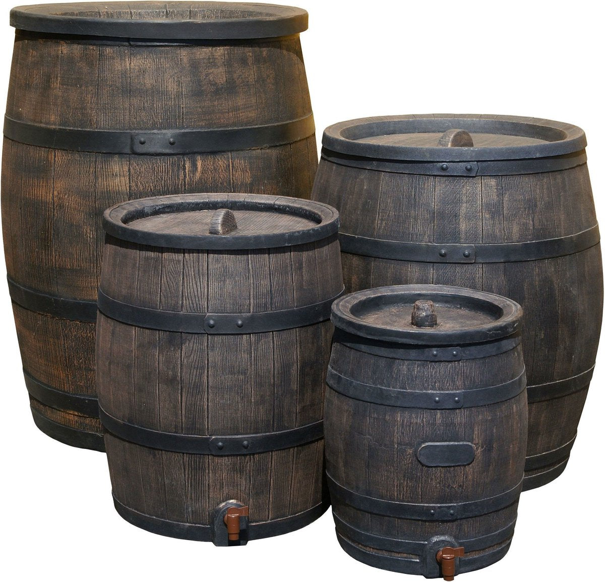  Exellent Regenton Met Voet, Houtlook, 120 Liter, Incl. Regenton Vulautomaat En Kraan