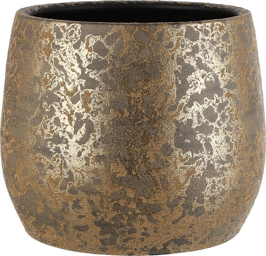  Mica Decorations Clemente Bloempot - H25,5 X Ø32 Cm - Terracotta - Goud