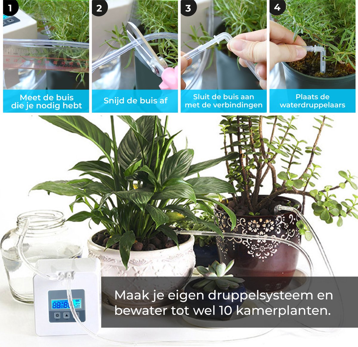  Automatisch Bewateringssysteem Voor Kamerplanten Met Pomp – Waterdruppelaar – Watergeefsysteem– Planten Watergever
