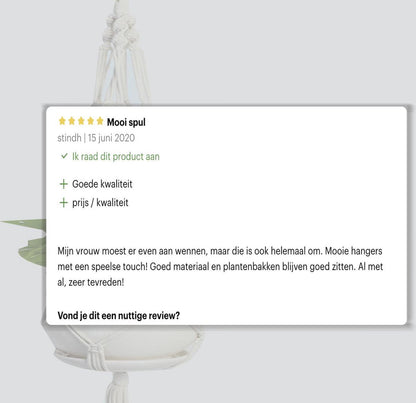 Merkloos Plantenhanger Macramé - Luxe Gevlochten Touw Katoen - 2 Stuks - Plantenpot Ophangen