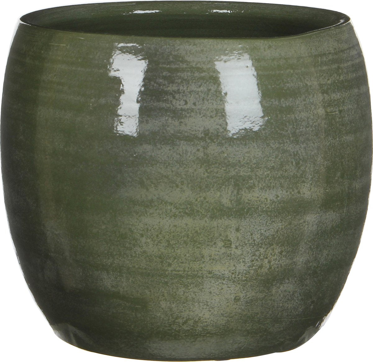  Mica Decorations Lester Bloempot - H22 X Ø24 Cm - Terracotta - Groen