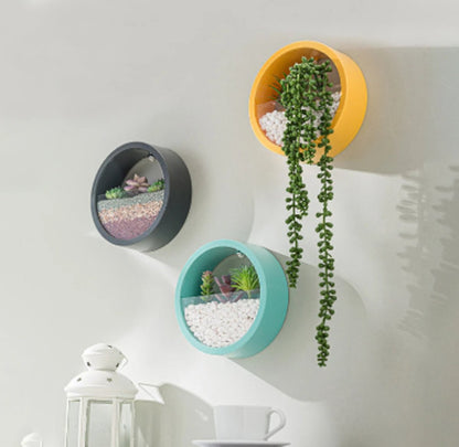  Ronde Muur Plantenbak Zwart - Decoratie - Planten - Interieur - Bloemen - Woondecoratie - Muurbekleding -
