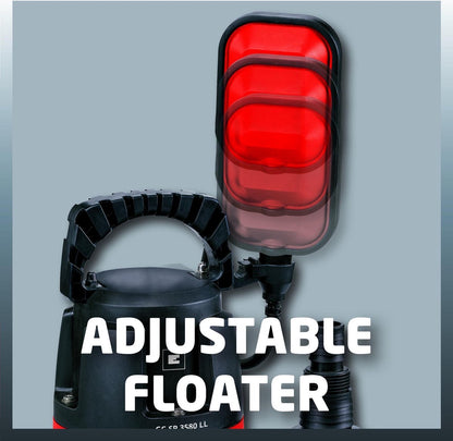  Einhell Dompelpomp GC-SP 3580 LL (350 W - 8000 L/h - 1 Mm Restwater - Traploos Instelbare Vlotterschakelaar - GeÃ¯ntegreerd Terugslagventiel - Draaghandvat - Kabelopwikkeling - Mechanische Afdichting)