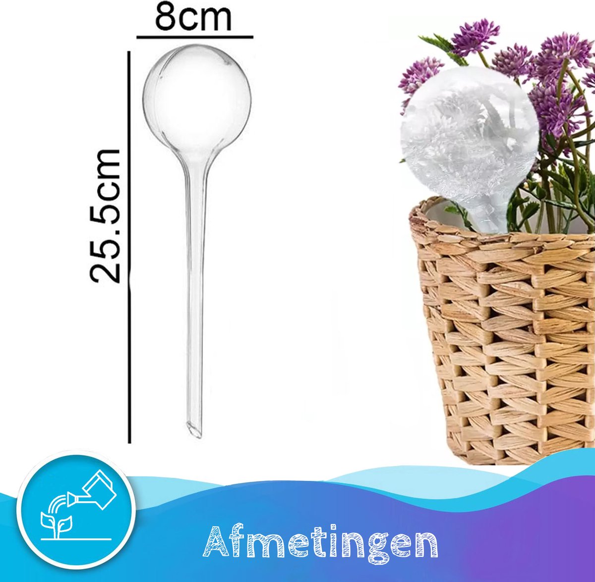  Summer Spark Waterdruppelaar Voor Planten 6 Stuks Transparant – 27 CM X 8 CM – 250 ML – Automatisch Watergeefsysteem Voor Kamerplanten – Planten Watergever Met Druppelsysteem – Waterbol