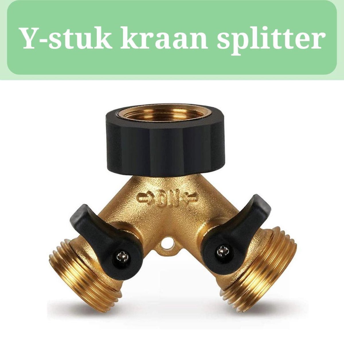  Y Stuk Kraan - Kraan Splitter - Waterverdeler - Buitenkraan - Waterverdeler 2 Weg – Messing - Afzonderlijk Af Te Sluiten