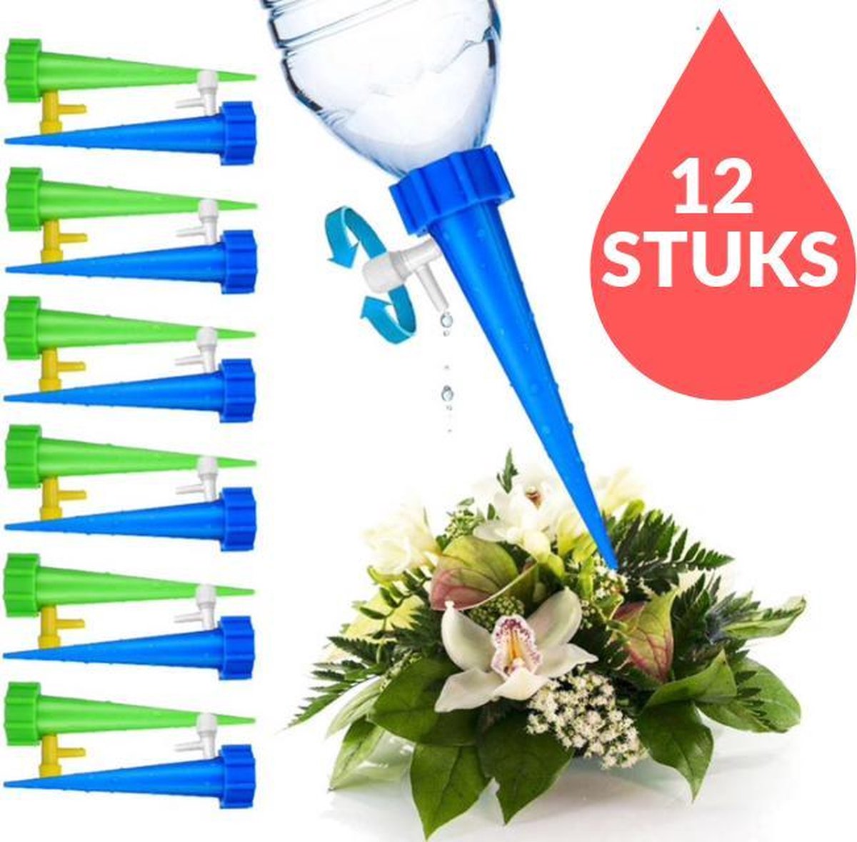  12 Stuks Plant Bewateringssysteem | Waterdruppelaar | Druppelsysteem |Bewateringssysteem | Bewateringsyteem Watergeefsysteem | Plantenbol | Automatische Gieter | Water Druppelaar | Druppel Systeem | Water Geef Systeem | Plantenbol |