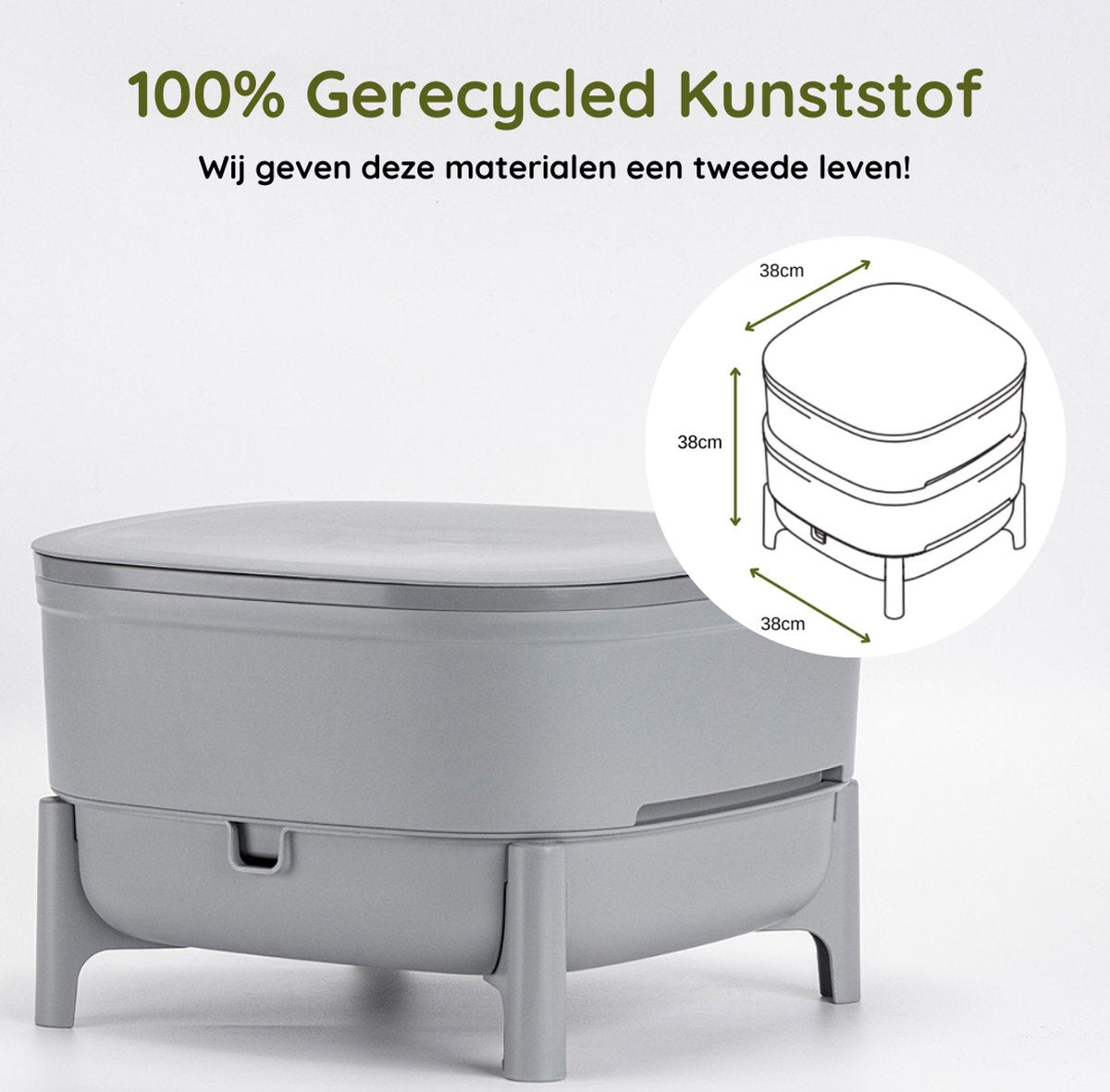  Wormenboerderij Kunststof Wormenbak - Wormenhotel - Wormentoren - Wormen Compostbak - Compost - 30L - 100% Gerecycled Kunststof - Exclusief Compostwormen