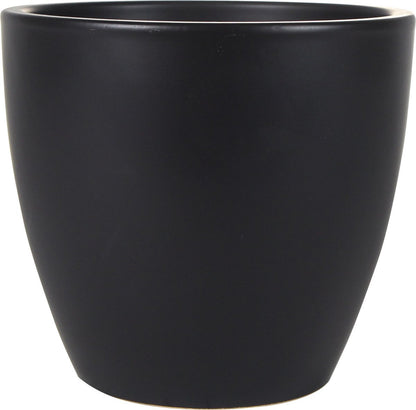  Plantenpot/bloempot In Een Strakke Scandinavische Look Zwart Dia 20 Cm En Hoogte 19 Cm Glanzend