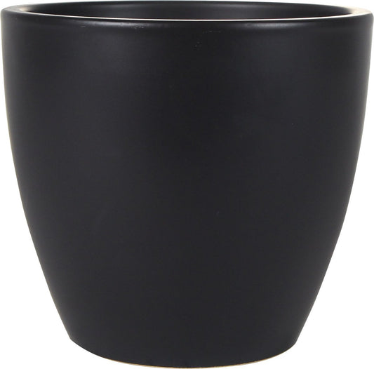  Plantenpot/bloempot In Een Strakke Scandinavische Look Zwart Dia 20 Cm En Hoogte 19 Cm Glanzend