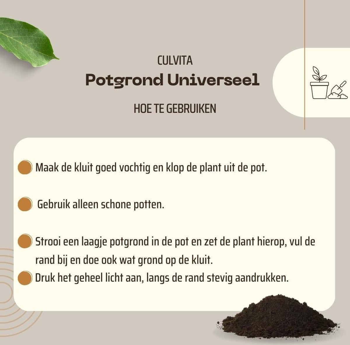  Culvita Universele Potgrond 40 L Inclusief 2 Maanden Plantenvoeding - Universele Potgrond Voor Kamerplanten En Buitenplanten - Potgrond Universeel 40 Liter