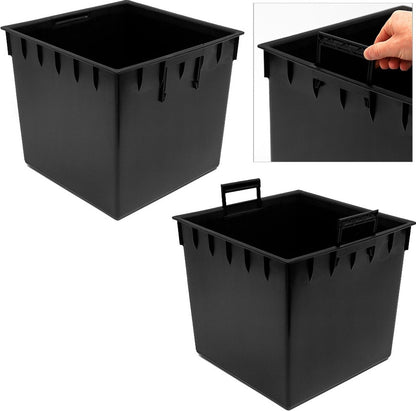 Prosperplast Kunststof Rato Rotan Bloempot/plantenpot Met Binnenpot Antraciet 40 Cm - Bloempotten Voor Binnen En Buiten