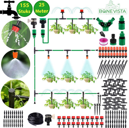  Bone Vista® 155 Stuks Water Druppelslang Irrigatiesysteem Tuin – Bewateringssysteem &amp; Druppelsysteem