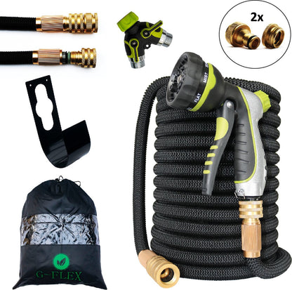  G-Flex Flexibele Tuinslang - Waterslang - 8 Verschillende Sproeistanden - Inclusief Opbergtas/splitter/Koppelstuk/Houder/Rubbers - 30 Meter