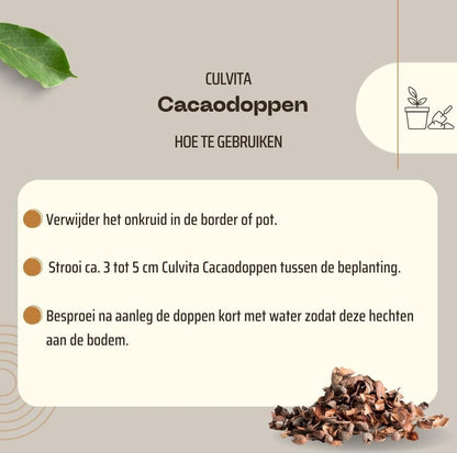 Culvita - Cacaodoppen 70 Liter - Cacao Geurende Bodembedekker - Organische Bodemverbeteraar
