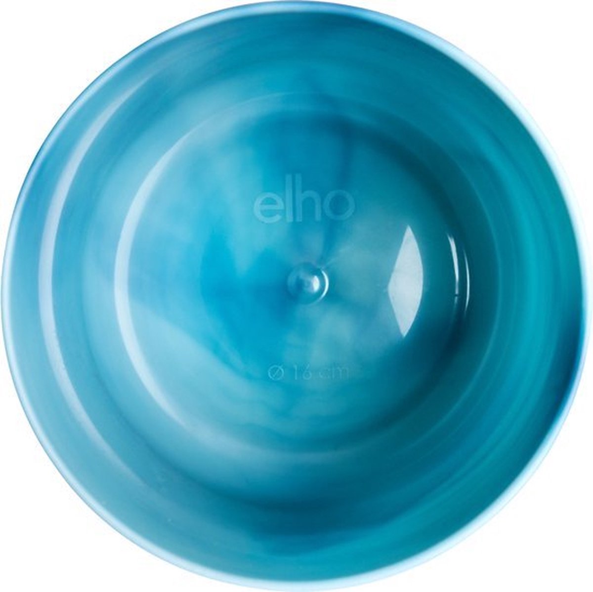  Elho The Ocean Collection Round 22cm - Bloempot Voor Binnen - 100% Gerecycled Materiaal - Gemaakt Met Zeeafval - Ø 22.3 X H 20.4 Cm - Atlantisch Blauw