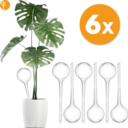  Waterdruppelaar Set Van 6 Stuks Voor Planten Transparant – 27 CM – Automatisch Watergeefsysteem Voor Kamerplanten – Planten Watergever Met Druppelsysteem – Waterbol