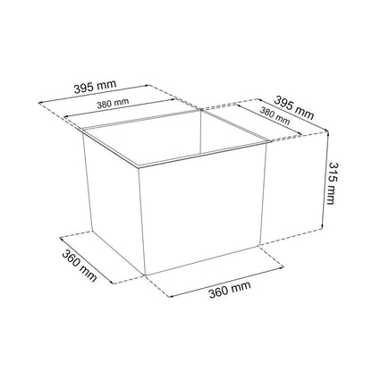 Prosperplast Kunststof Urbi Bloempot/plantenpot Met Binnenpot Antraciet 40 X 40 X 75 Cm - 37/91,5 Liter - Hoge Vierkante Bloempotten