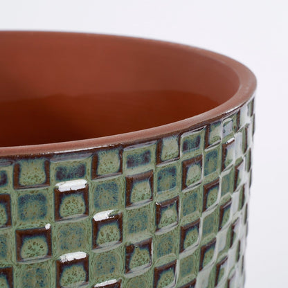  Mica Decorations Daan Bloempot - H17,5 X Ø19 Cm - Groen