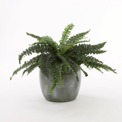  Mica Decorations Lester Bloempot - H22 X Ø24 Cm - Terracotta - Groen