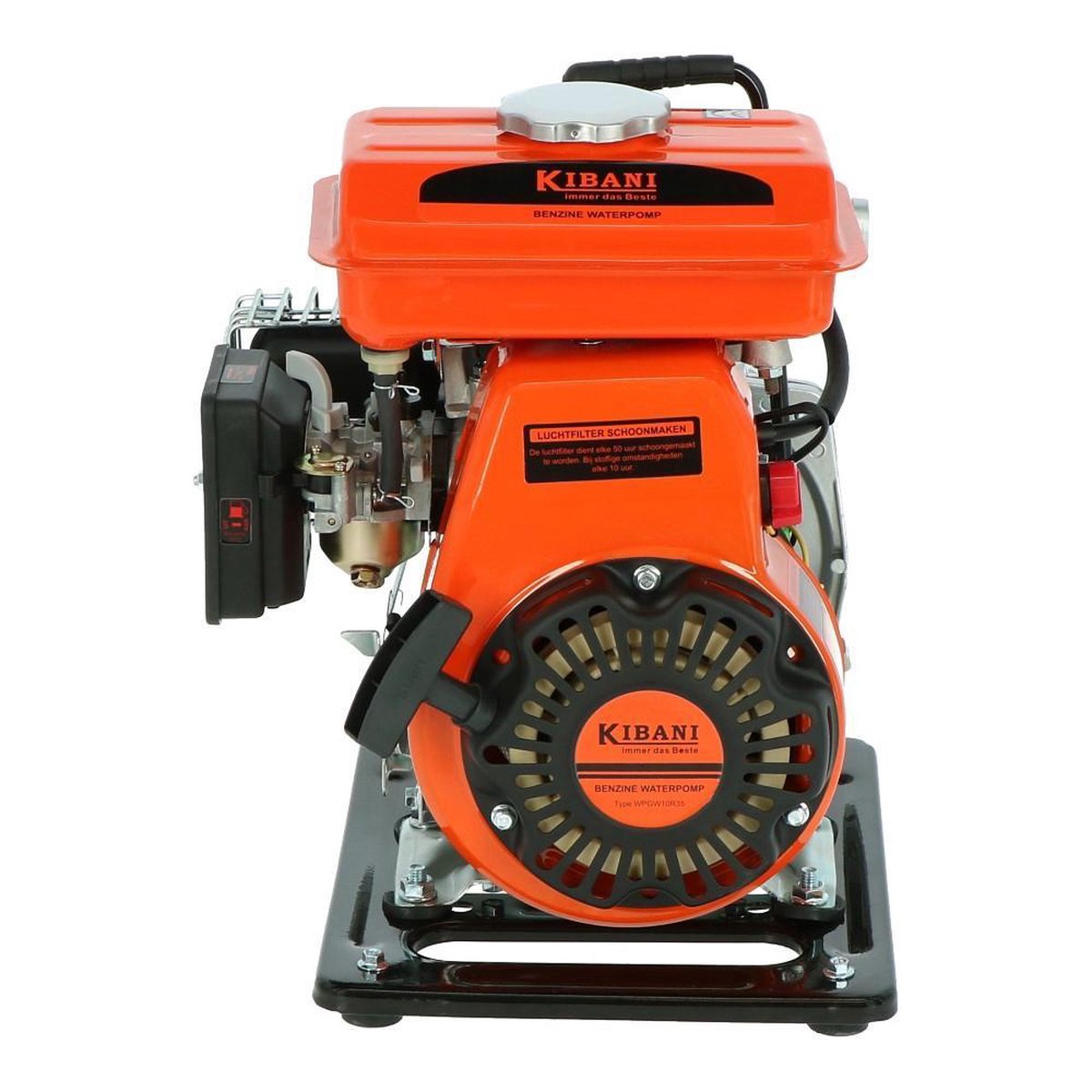  Kibani Waterpomp 8.000 Liter P/uur - 98 Cc / 1.5 PK 4-takt Benzine Motor - 4000 Toeren/Minuut - Doorstroming 8 M³ P/uur - Tuinpomp