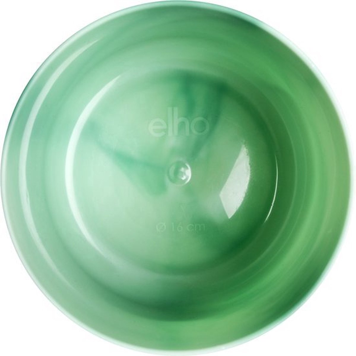  Elho The Ocean Collection Round 22cm - Bloempot Voor Binnen - 100% Gerecycled Materiaal - Gemaakt Met Zeeafval - Ø 22.3 X H 20.4 Cm - Pacifisch Groen