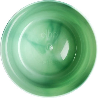  Elho The Ocean Collection Round 22cm - Bloempot Voor Binnen - 100% Gerecycled Materiaal - Gemaakt Met Zeeafval - Ø 22.3 X H 20.4 Cm - Pacifisch Groen