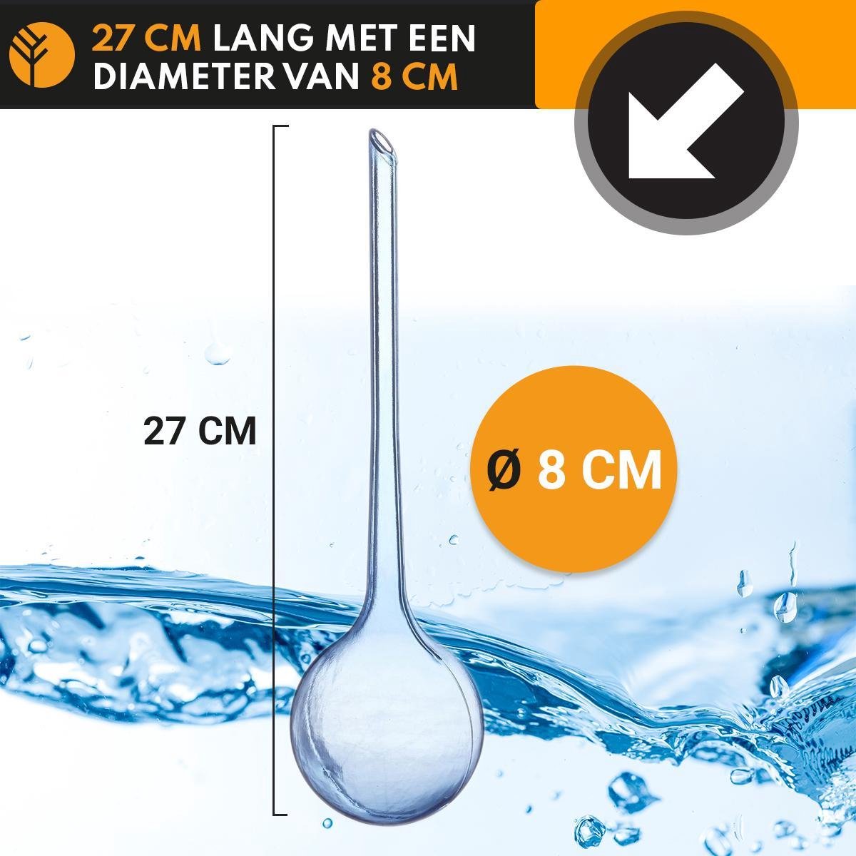  Waterdruppelaar Blauw Set Van 6 Stuks Voor Planten – 27 CM – Automatisch Watergeefsysteem Voor Kamerplanten – Planten Watergever Met Druppelsysteem – Waterbol