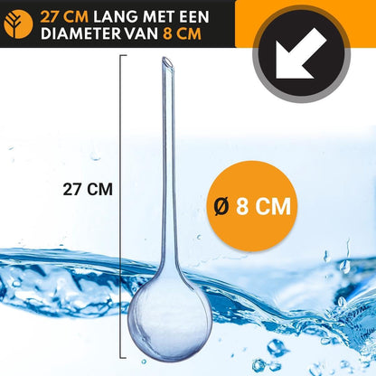  Waterdruppelaar Blauw Set Van 6 Stuks Voor Planten – 27 CM – Automatisch Watergeefsysteem Voor Kamerplanten – Planten Watergever Met Druppelsysteem – Waterbol