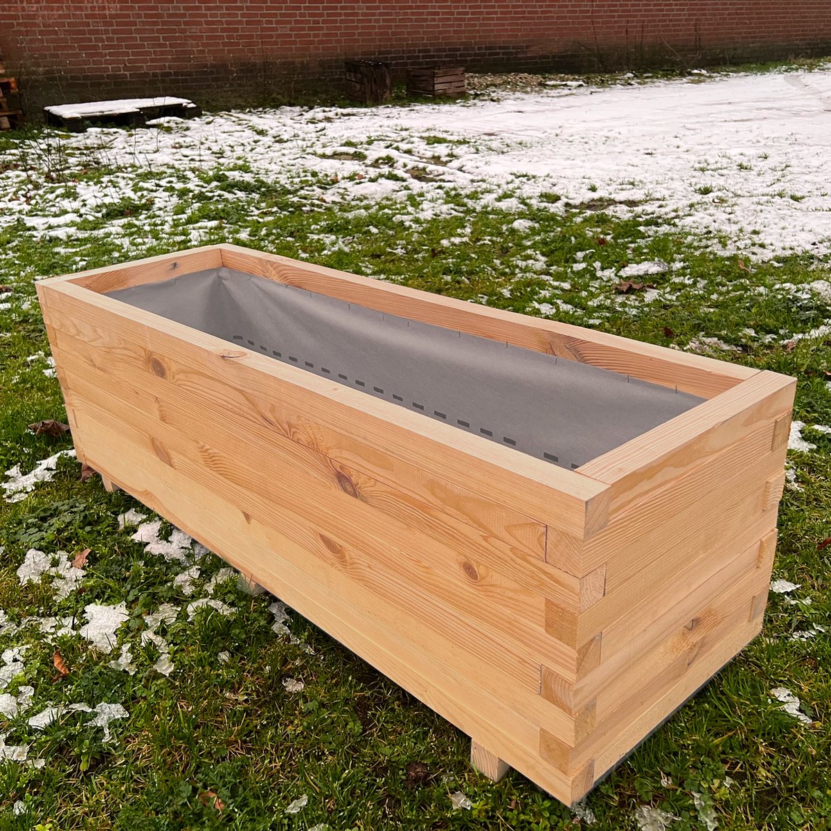  AMISHOUT - Plantenbak Van Balkjes 120x40x40 Cm - Natuural