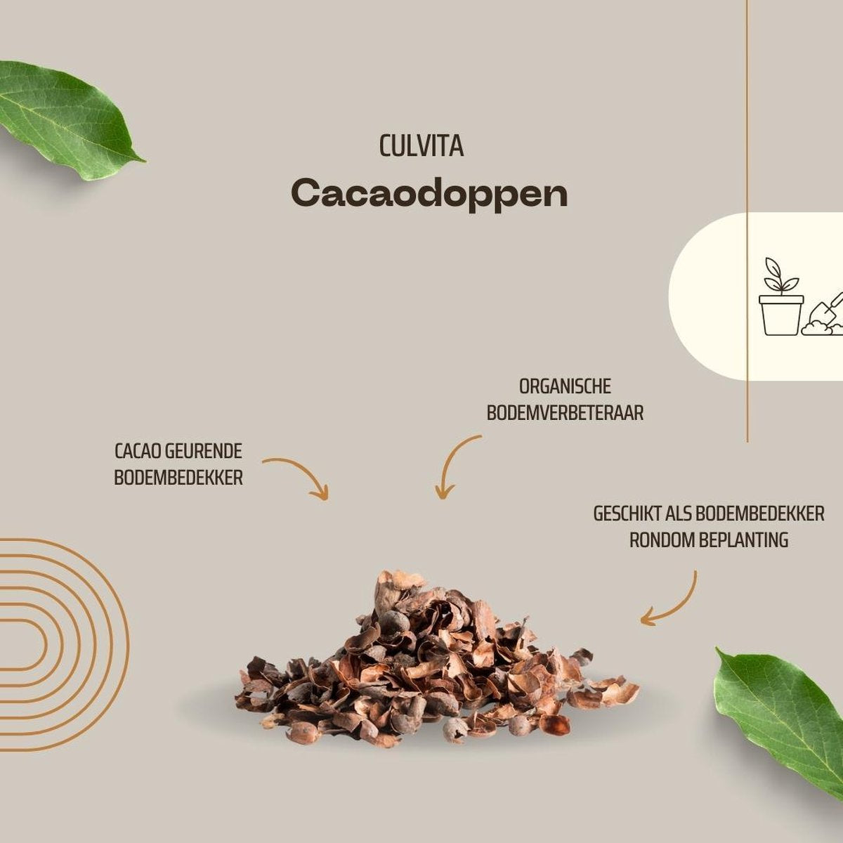  Culvita - Cacaodoppen 70 Liter - Cacao Geurende Bodembedekker - Organische Bodemverbeteraar