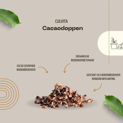  Culvita - Cacaodoppen 70 Liter - Cacao Geurende Bodembedekker - Organische Bodemverbeteraar