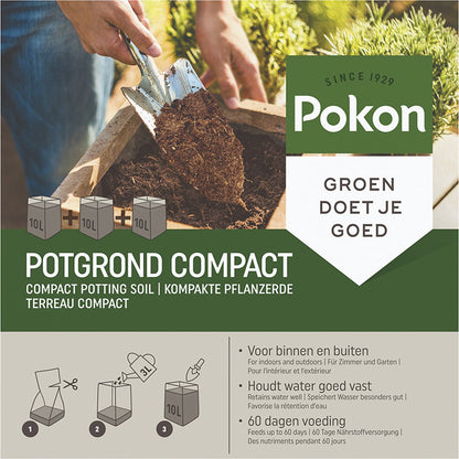  Pokon Kokos Potgrond Compact - 30l - Potgrond (universeel) - 60 Dagen Voeding - Alleen Water Toevoegen