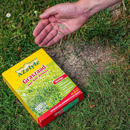  ECOstyle Graszaad Herstel Snelkiemend Gazon Gras – Herstelt Kale Plekken – Vogelwerende Coating – Geschikt Voor Zon- En Schaduw Gazons - Snelle Kieming – 80 - 120M² – 2 KG
