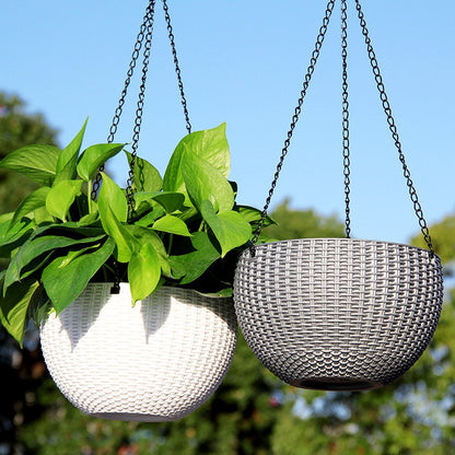  Hangpot Kunststof – Bloempot Hangend – Binnen &amp; Buiten- Plantenhanger –Incl. Afvoerstop – 26 Cm - Zwart