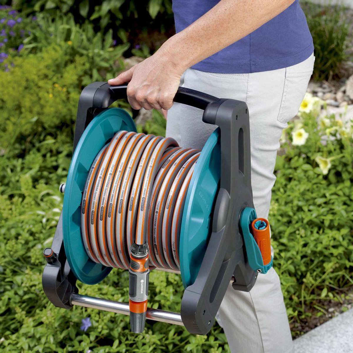  GARDENA Classic Slanghouder 50 - Geschikt Voor 50 M Ø13 Mm / 40 M Ø15 Mm / 30 M Ø19 Mm Slang