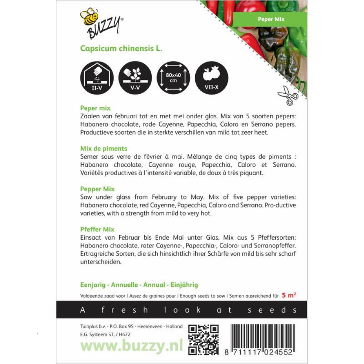  Buzzy® Peper Mixed 5 Soorten