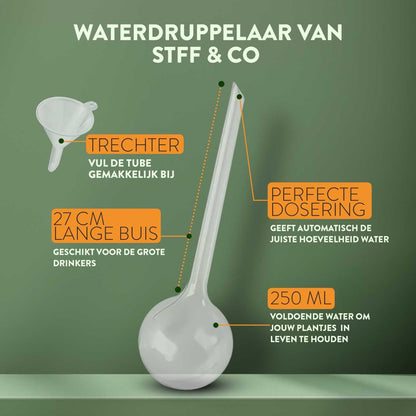 STFF &amp; Co® Waterdruppelaar Voor Planten – Irrigatiesysteem Automatisch Watergeefsysteem – Waterbollen Voor Planten – Bewateringssysteem – 8 Stuks - 8cm