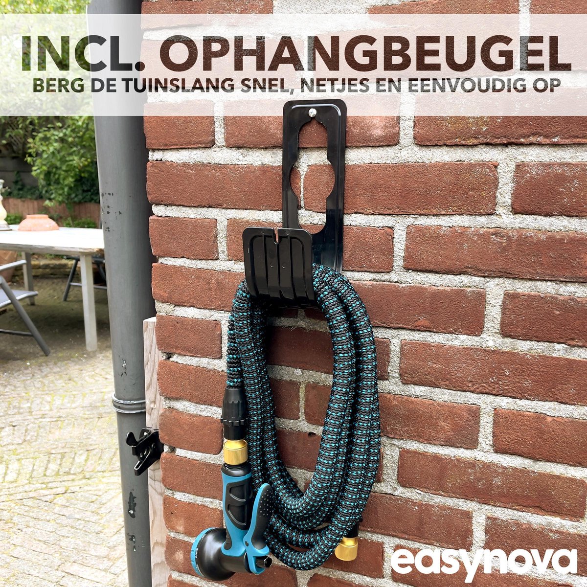  Complete Set Tuinslang Van 30 Meter Met Flexibel Ontwerp – Sproeikop Met 9 Standen – Licht In Gewicht &amp; Makkelijk Opbergen – Uitrekbare Slang -