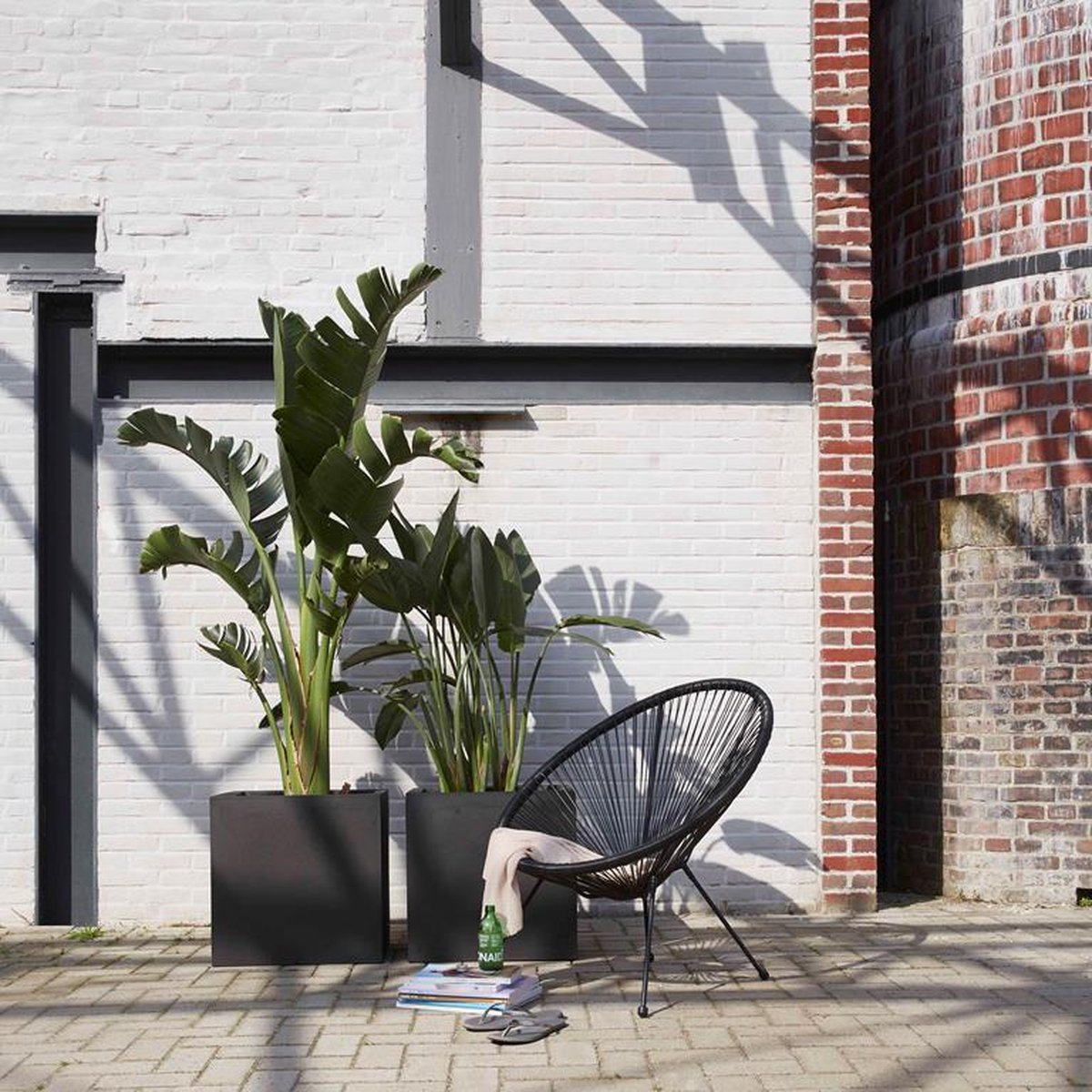  Capi Europe - Bloempot Vierkant Smooth NL - 50x50x50 - Zwart - Voor Binnen En Buiten - KBL904