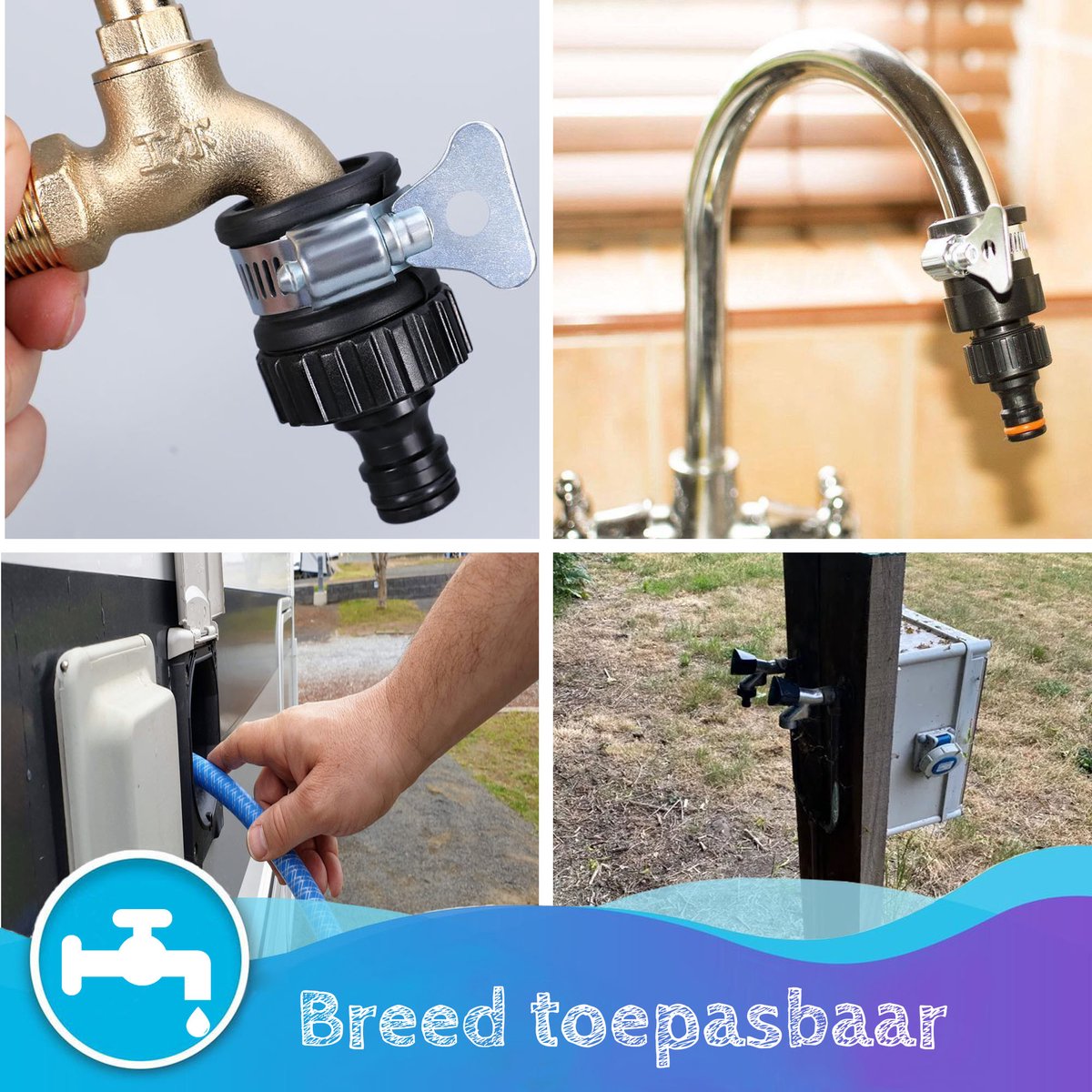  Summer Spark Universele Waterdief 14 – 20mm - Kraanstuk - Adapter Binnenkraan - Ook Geschikt Voor Gardena - Slangkoppeling