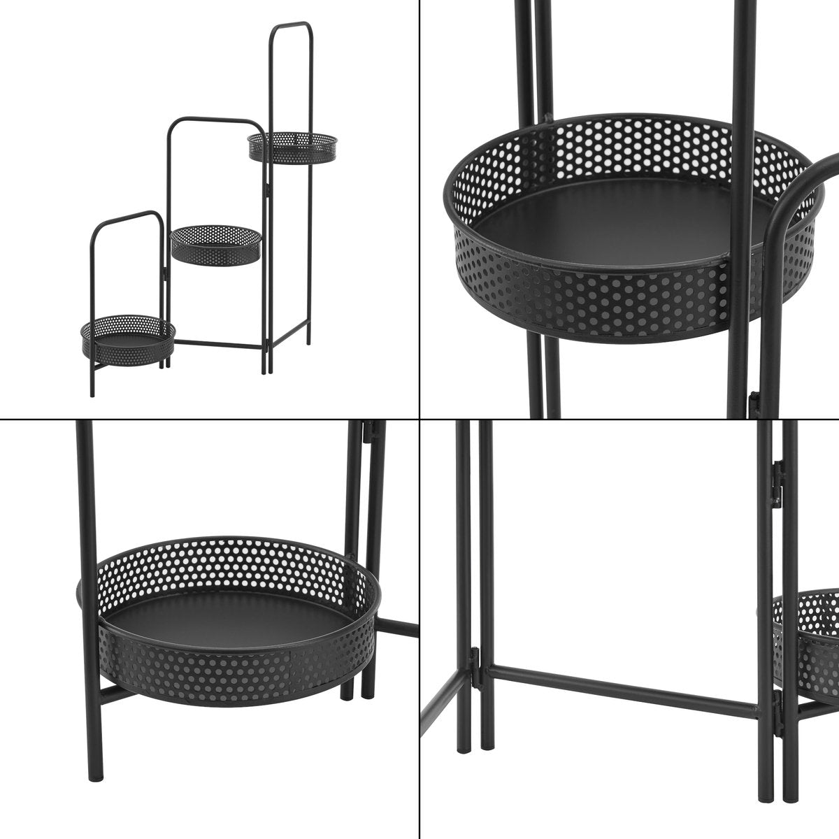  Plantenstandaard Vrasene Metaal 75x68x20 Cm Zwart